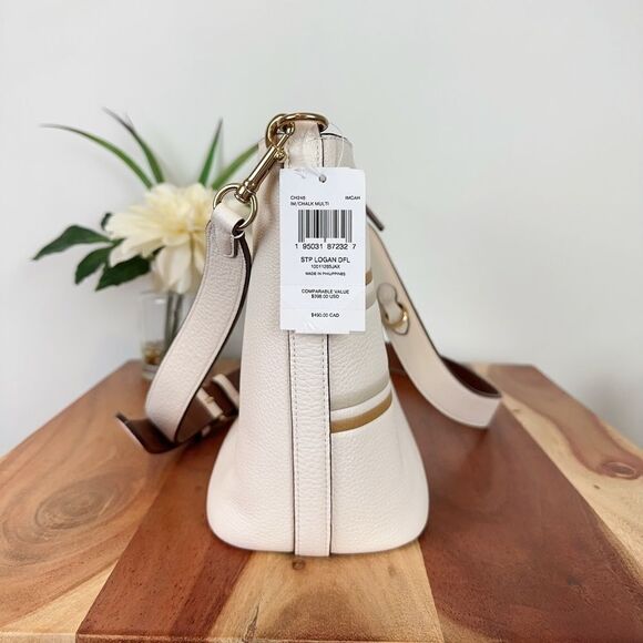 Bundle NWT Coach Logan Duffle bag and Corner zip Wristlet With Coach Stripe‎ - Picture 7 of 13